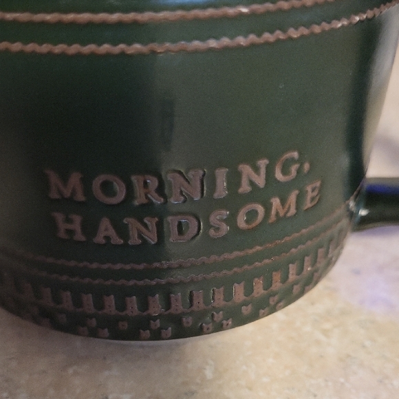 Hearth & Hand Dark Green Mug - Morning Handsome - Picture 3 of 4